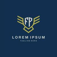 FP initial monogram logo for creative eagle line image vector design