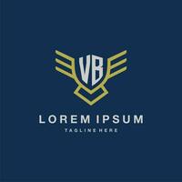 VB initial monogram logo for creative eagle line image vector design