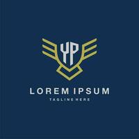 YP initial monogram logo for creative eagle line image vector design