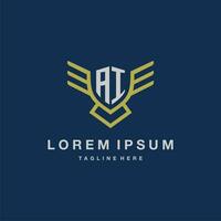 AI initial monogram logo for creative eagle line image vector design