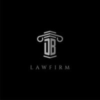 DB initial monogram logo lawfirm with pillar design vector