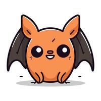 Cute Bat Cartoon Mascot Character. Vector Illustration.