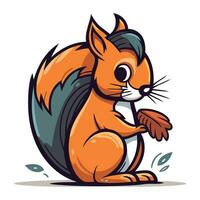 Squirrel cartoon mascot. Vector illustration of a squirrel isolated on white background.