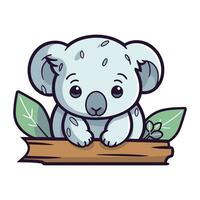 Cute cartoon koala. Vector illustration of a cute koala.