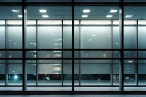 Natural light coming from the glass windows of office building Generative AI photo