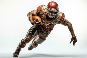 Man playing american football isolated on white background. Generative AI photo