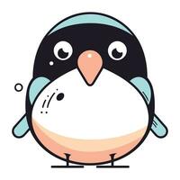 Cute penguin. Vector illustration in a flat cartoon style.