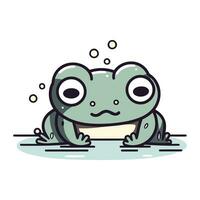 Cute cartoon frog. Vector illustration of a funny cartoon frog.