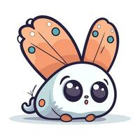 Cute cartoon butterfly character. Vector illustration in a flat style.