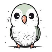 Cute cartoon owl isolated on a white background. Vector illustration.