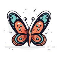 mariposa icono en garabatear estilo. vector ilustración.