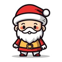 Santa Claus Cartoon Mascot Character Vector Illustration. Merry Christmas and Happy New Year