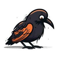 Crow. Vector illustration. Isolated on a white background.