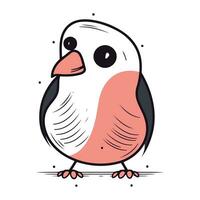 Cute little bird. Vector illustration. Isolated on white background.