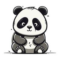 Cute cartoon panda. Vector illustration on a white background.