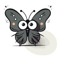 linda dibujos animados mariposa. vector ilustración aislado en un blanco antecedentes.