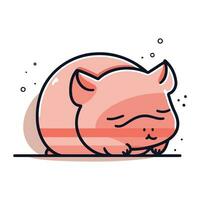 Pig icon. Vector illustration in flat style. Isolated on white background.