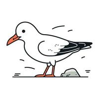 Seagull line icon. Vector illustration of seagull.