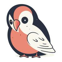 Vector illustration of cute cartoon parrot. Isolated on white background.