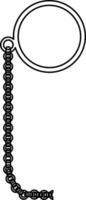 Thin Contour Line Of Round Monocle On Chain vector