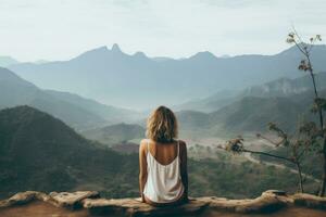 Vacation time captivating landscape background. Generative AI photo