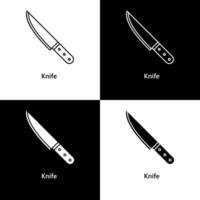 cuchillo batería de cocina icono logo ilustración vector