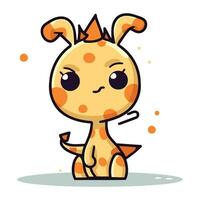 Cute Giraffe Cartoon Vector Illustration. Cute Giraffe Character