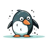 linda pingüino. vector ilustración aislado en blanco antecedentes. dibujos animados estilo.