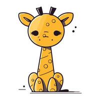Cute cartoon giraffe. Vector illustration in flat design style.