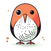 Cute cartoon bird. Vector illustration isolated on a white background.