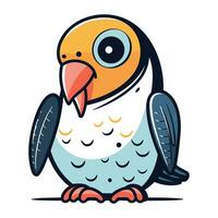 Cute parrot isolated on a white background. Vector illustration.