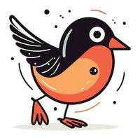 Cute cartoon bullfinch. Vector illustration on white background.