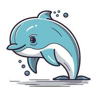 Cute cartoon dolphin. Vector illustration of a cute cartoon dolphin.