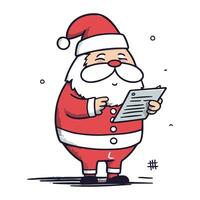 Santa Claus with a tablet. Vector illustration. Santa Claus with a tablet.