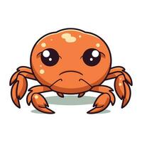 Crab cartoon character isolated on white background. Cute crab. Vector illustration.