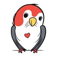 Cute cartoon parrot on a white background. Vector illustration.