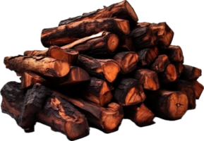 Fire logs png with AI generated.