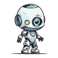 Vector illustration of a cute cartoon robot. Isolated on white background.