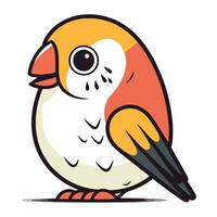 Cute cartoon parrot. Vector illustration isolated on white background.