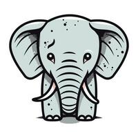 Cute elephant cartoon. Vector illustration isolated on a white background.