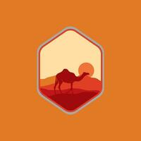 Desert illustration with minimalist design. vector