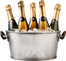 Champagne in the ice png with AI generated.
