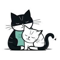 Cute cartoon couple of cats. Vector illustration for your design.