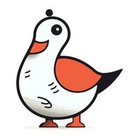 Duck vector illustration in flat style. Cute cartoon character.