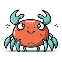 Crab cartoon character. Vector illustration of a cute crab mascot.