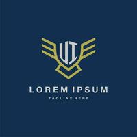 UI initial monogram logo for creative eagle line image vector design