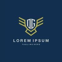 OG initial monogram logo for creative eagle line image vector design