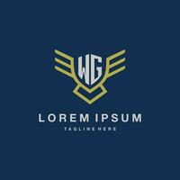 WG initial monogram logo for creative eagle line image vector design