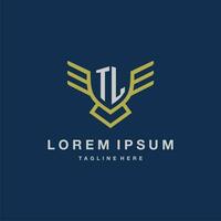 TL initial monogram logo for creative eagle line image vector design