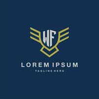 WF initial monogram logo for creative eagle line image vector design